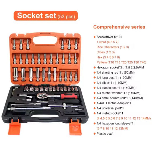 ToolMaster Pro 46 Juego de Llaves de Vaso en Acero de Vanadio