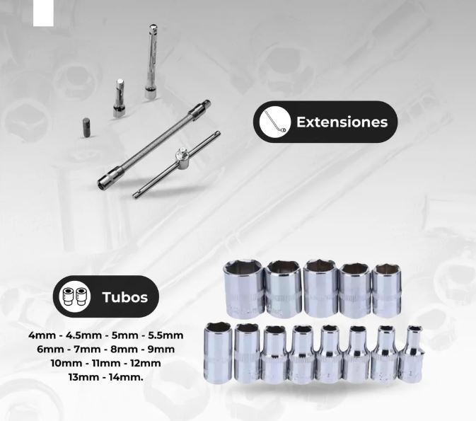 ToolMaster Pro 46 Juego de Llaves de Vaso en Acero de Vanadio