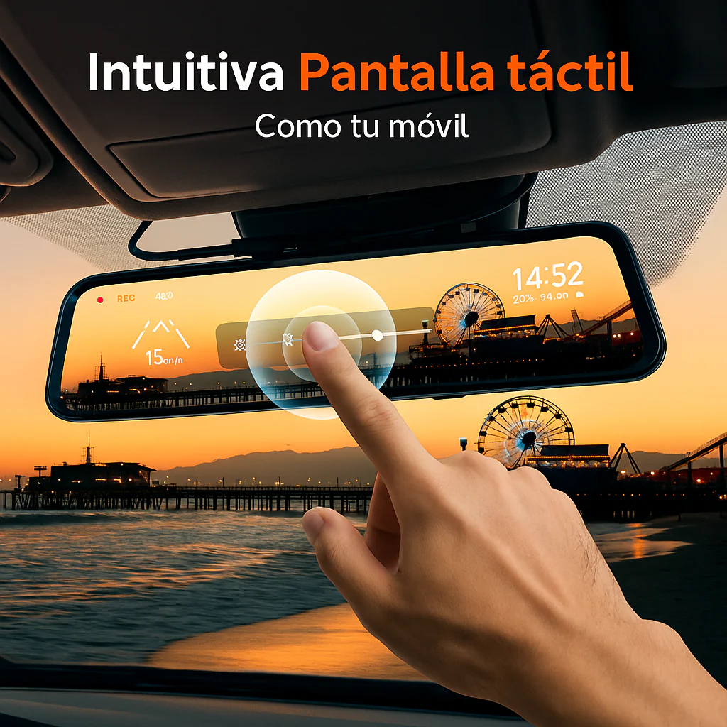 Espejo Retrovisor Doble Cámara Pantalla
