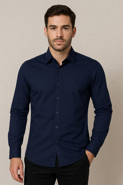 Camisa seda manga manga larga clasica