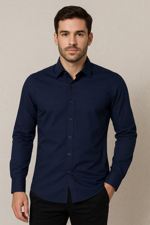 Camisa seda manga manga larga clasica