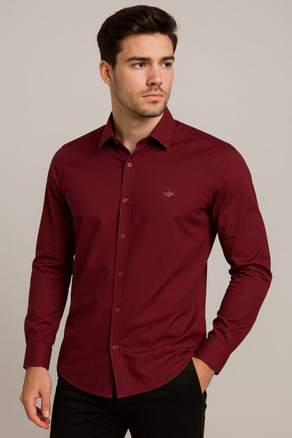 Camisa seda manga manga larga clasica